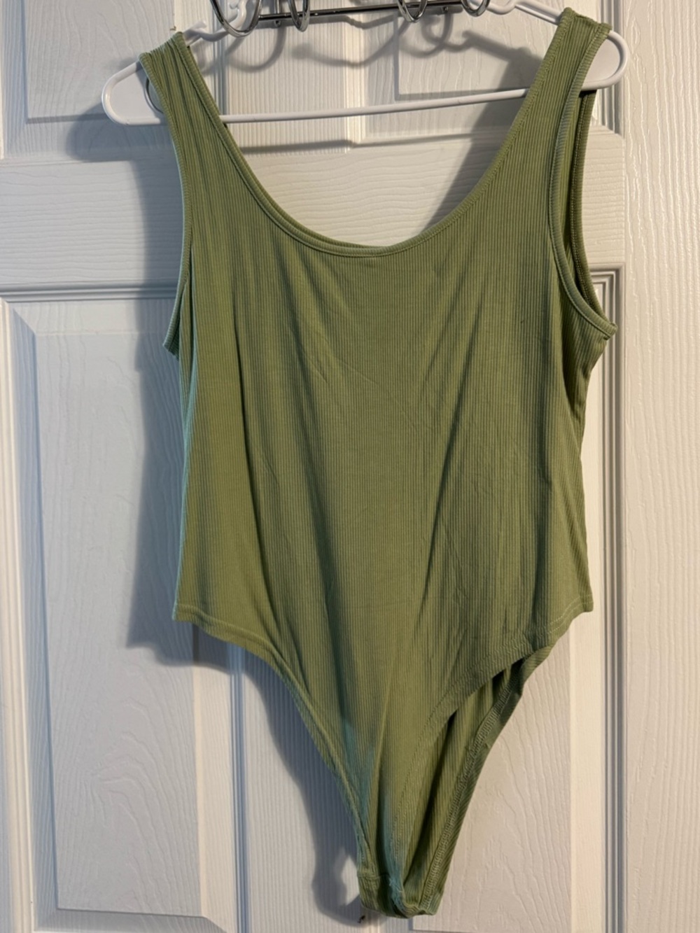 Ribbed Olive Green Tank Bodysuit